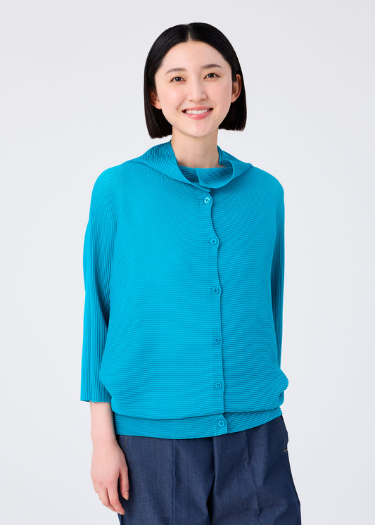 DOLMAN STRETCH PLEATS 2、ウィメンズ_トップス_カーディガン、着用画像1