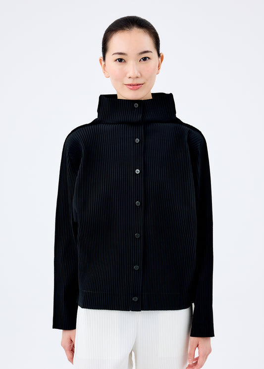 FINE KNIT PLEATS BLACK、ウィメンズ_トップス_カーディガン、着用画像1