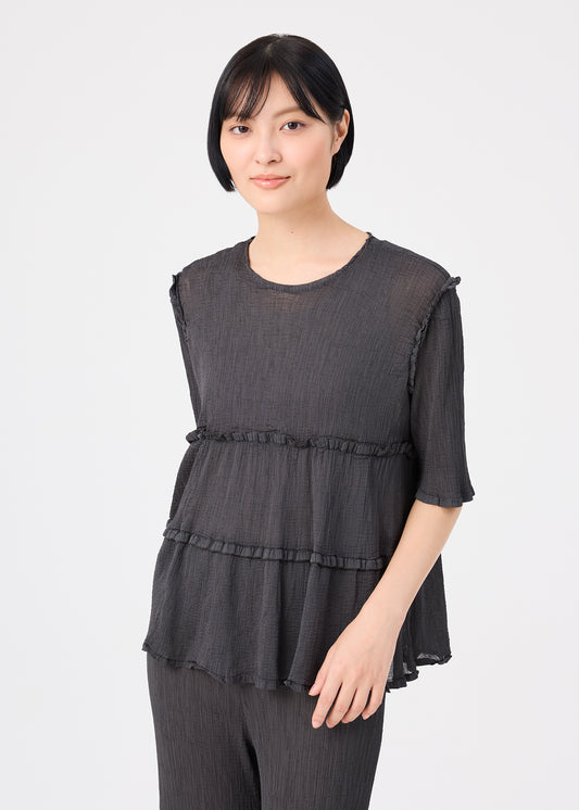 FLARE SEE-THROUGH CREPE、ウィメンズ_トップス_トップ、着用画像1