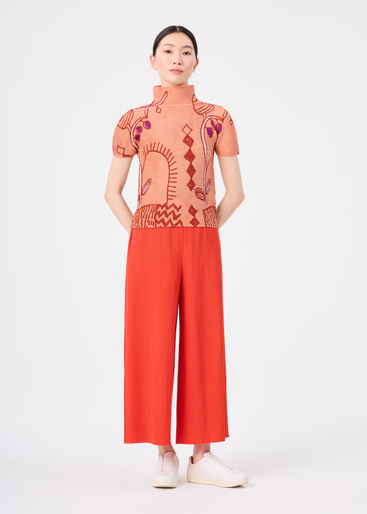 FINE KNIT PLEATS COLOR 2、ウィメンズ_パンツ、着用画像1
