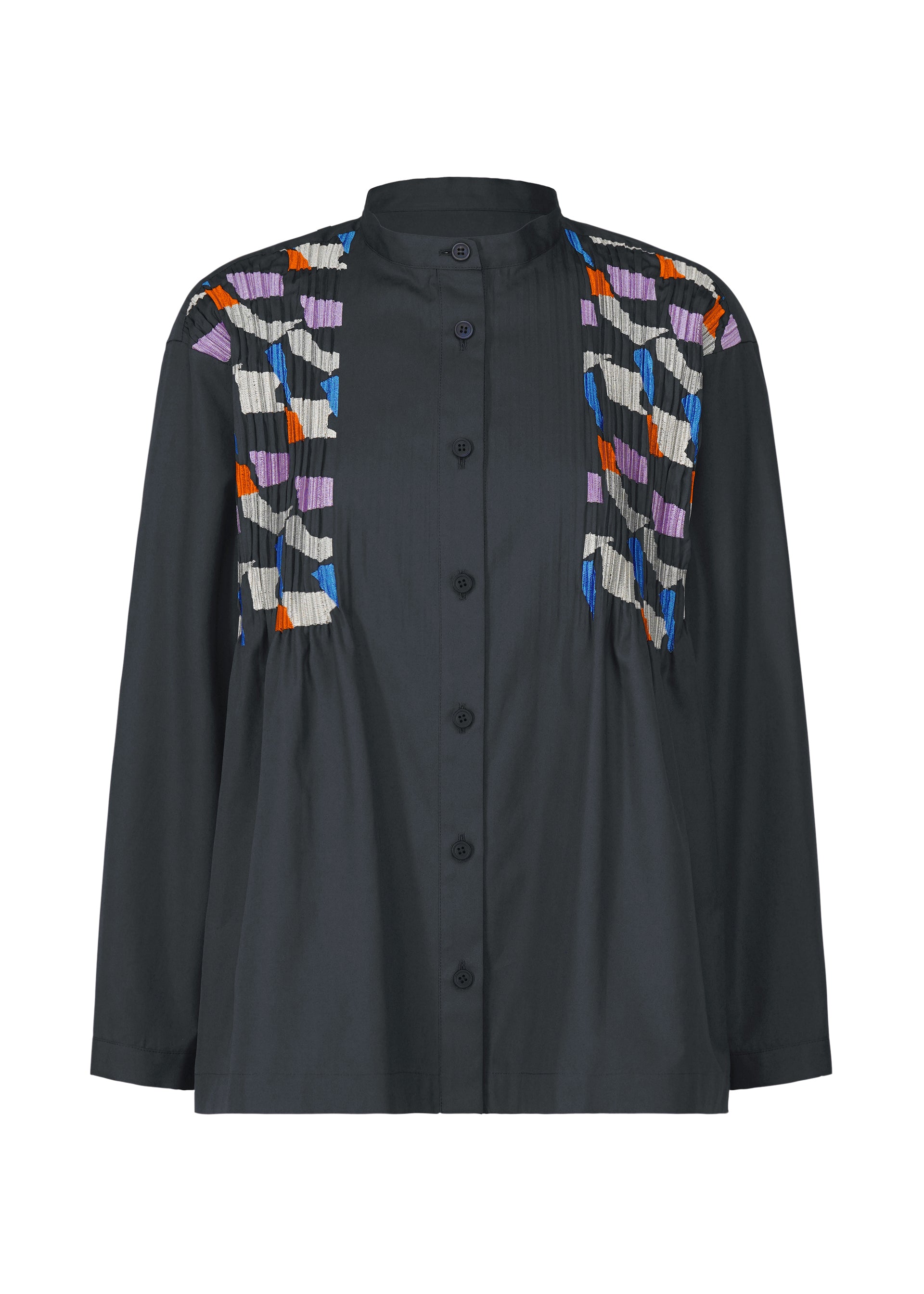 GRAINY SHIRT、ウィメンズ_トップス_シャツ、ネイビー