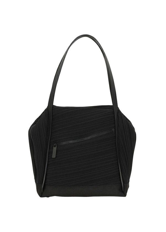 BIAS PLEATS BAG、バッグ&財布_ハンドバッグ、ブラック