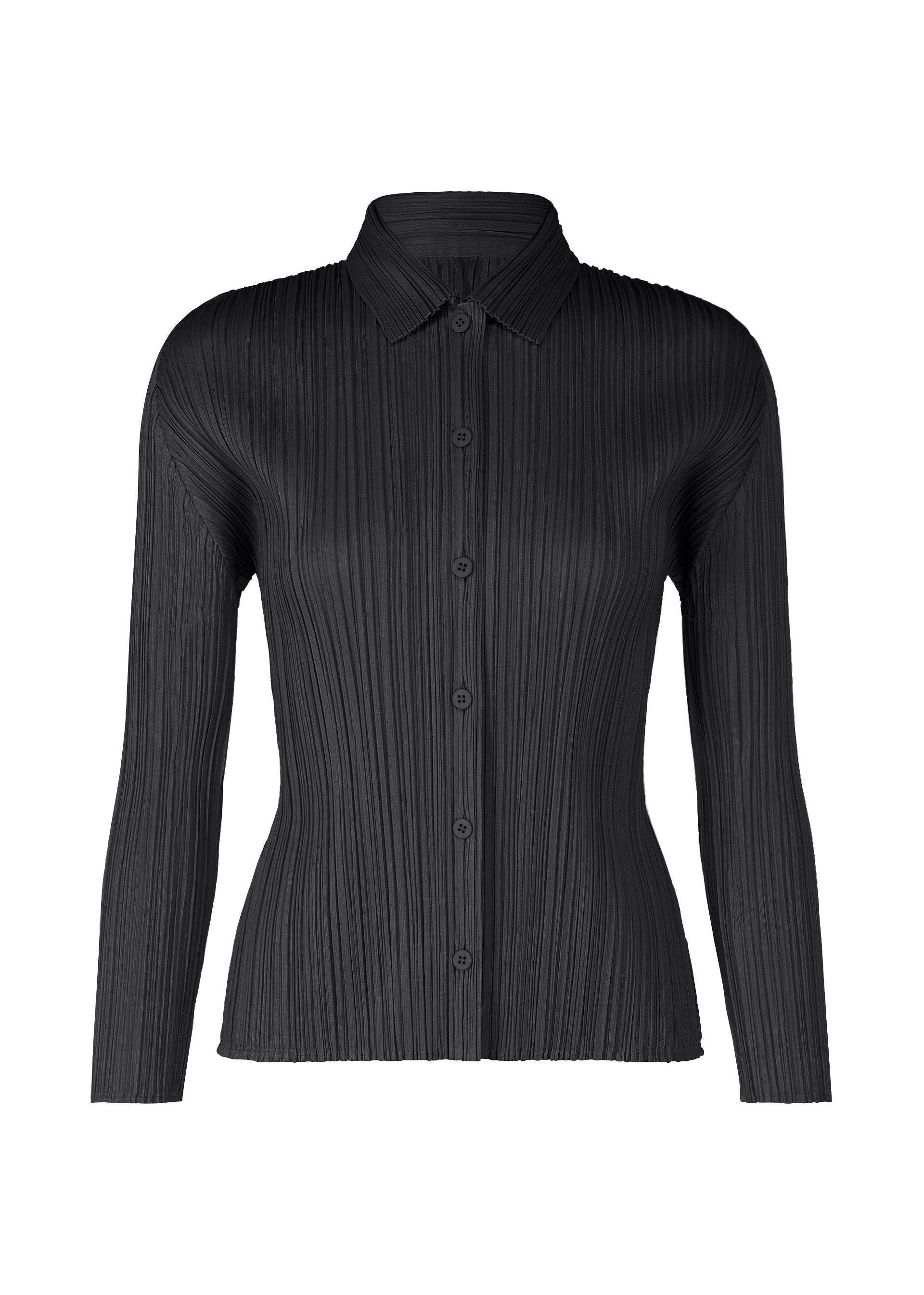 PLEATS SHIRT、ウィメンズ_トップス_シャツ、ブラック