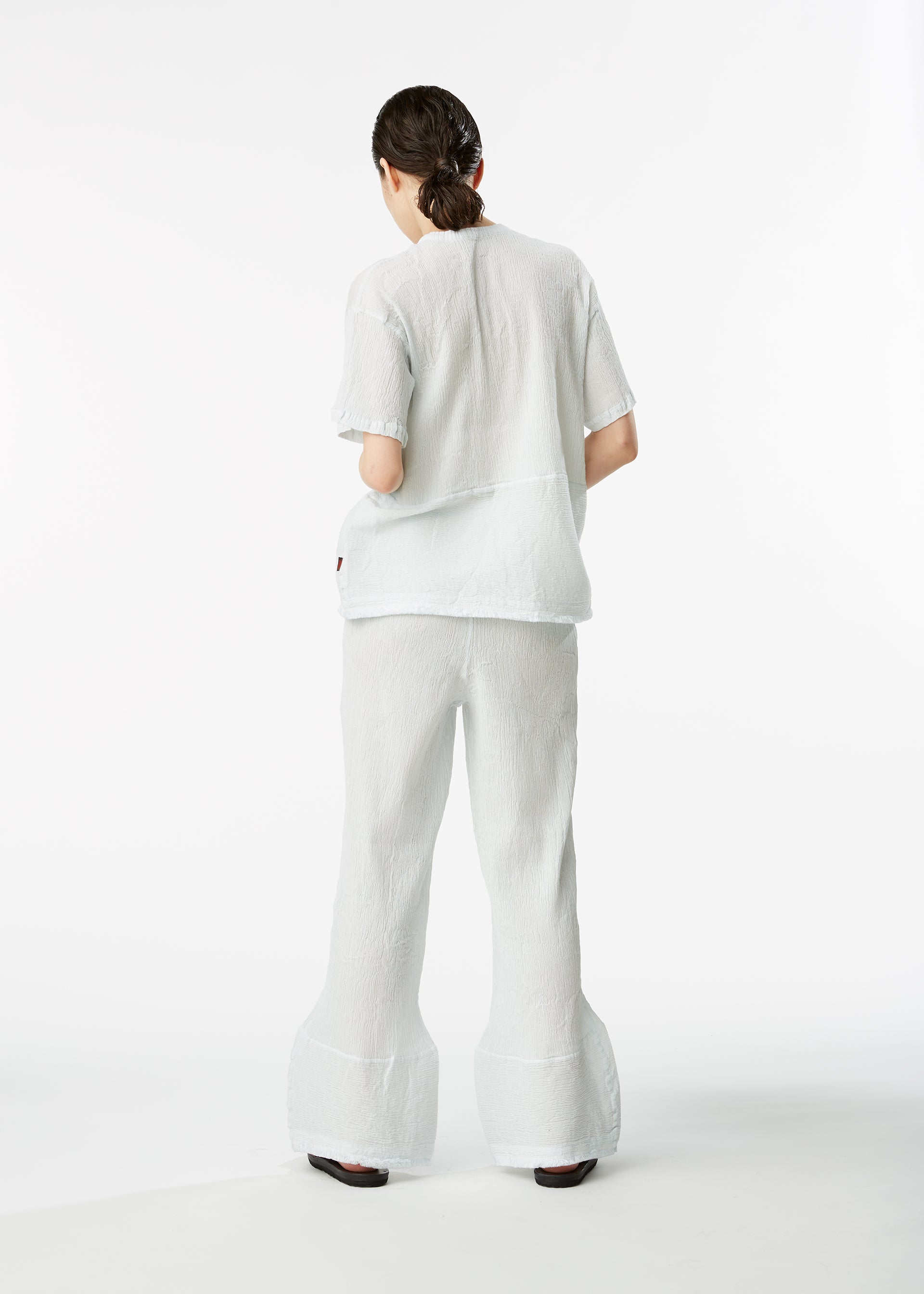 KYO CHIJIMI HEM LINE FRINGE、ウィメンズ_パンツ、着用画像4