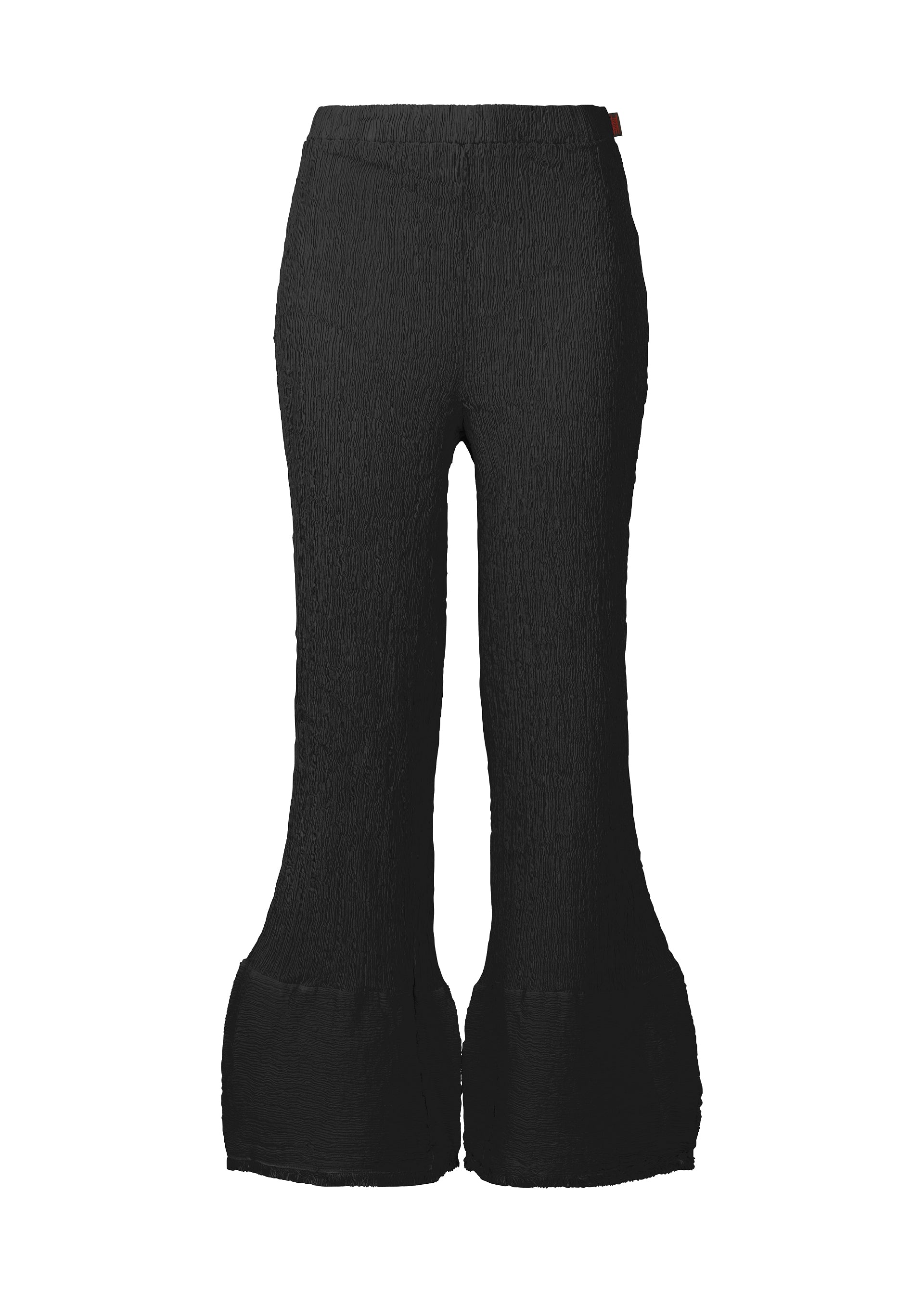 KYO CHIJIMI HEM LINE FRINGE、ウィメンズ_パンツ、ブラック