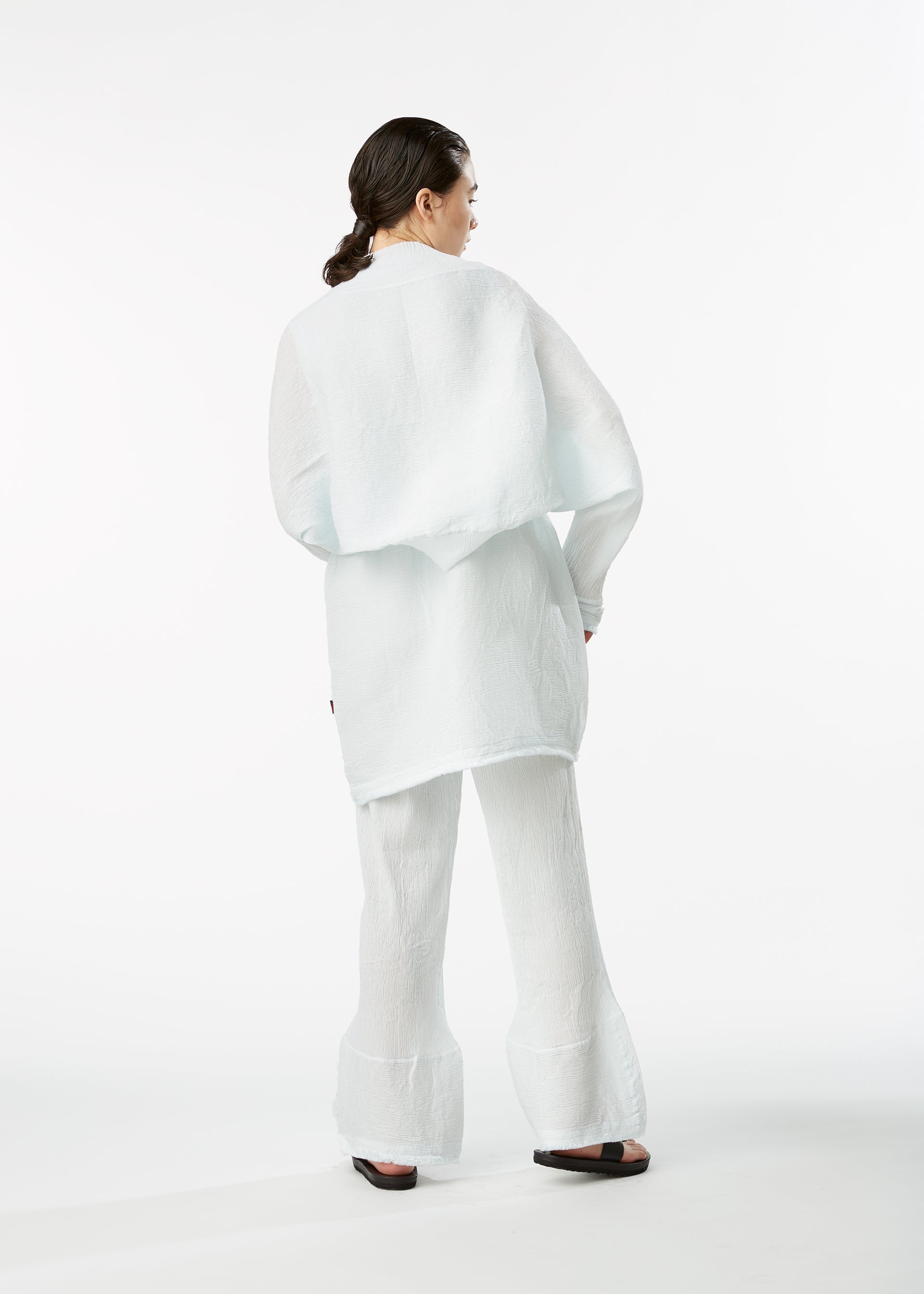 KYO CHIJIMI HEM LINE FRINGE、ウィメンズ_トップス_トップ、着用画像2