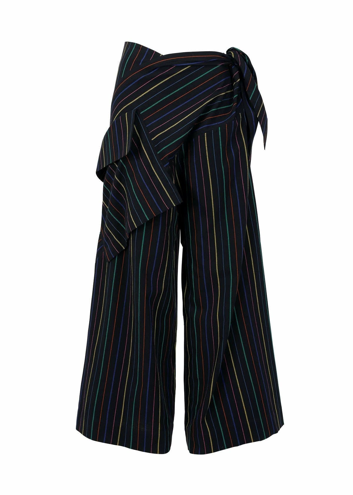 STRIPE COTTON、ウィメンズ_パンツ、ネイビー