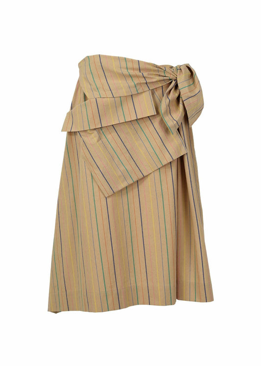 STRIPE COTTON、ウィメンズ_スカート、ブラウン
