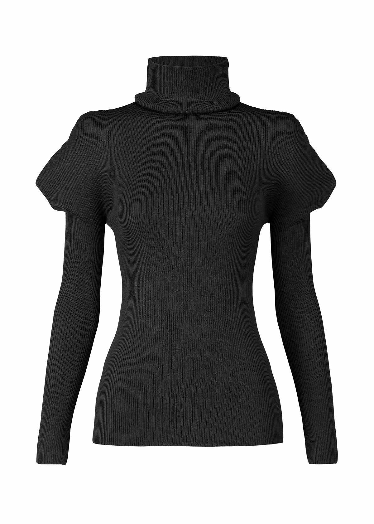 FLAT RIB KNIT、ウィメンズ_トップス、ブラック