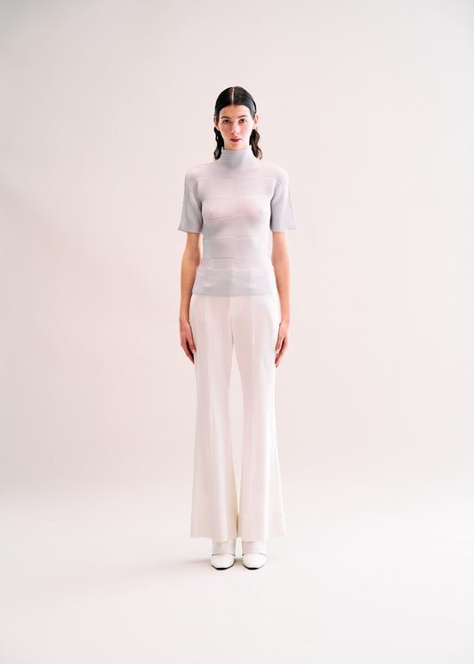 CHECKERED PLEATS、ウィメンズ_トップス_トップ、着用画像1