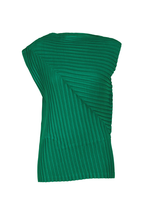 ANGLED PLEATS、ウィメンズ_トップス_トップ、グリーン
