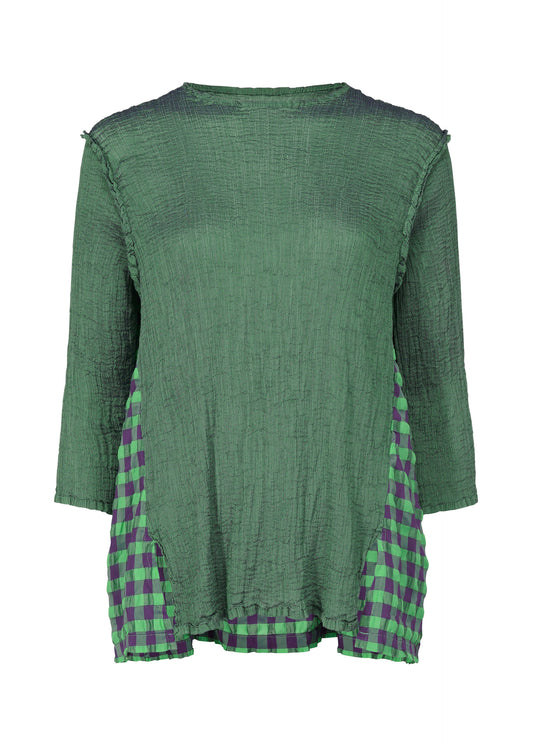 GINGHAM CHECK SEE-THROUGH CREPE、ウィメンズ_トップス_トップ、パープル