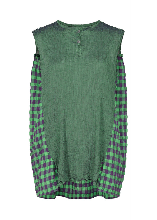 GINGHAM CHECK SEE-THROUGH CREPE、ウィメンズ_トップス_トップ、パープル