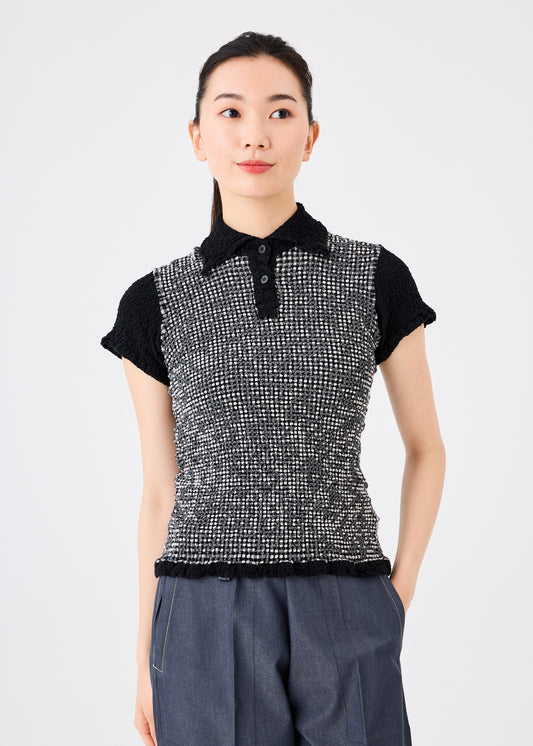 GINGHAM CHECK CAULIFLOWER、ウィメンズ_トップス_トップ、着用画像1