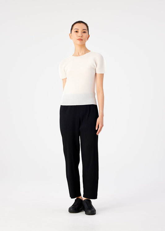 FINE KNIT PLEATS BLACK、ウィメンズ_パンツ、着用画像1
