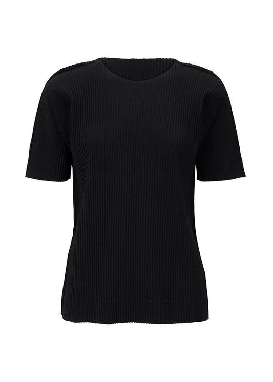 FINE KNIT PLEATS BLACK、ウィメンズ_トップス_トップ、ブラック