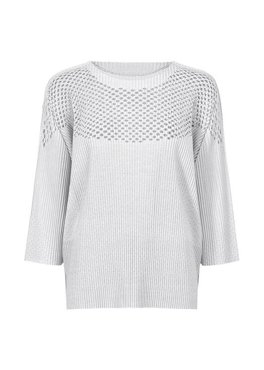 MIX FINE KNIT PLEATS、ウィメンズ_トップス_トップ、グレー