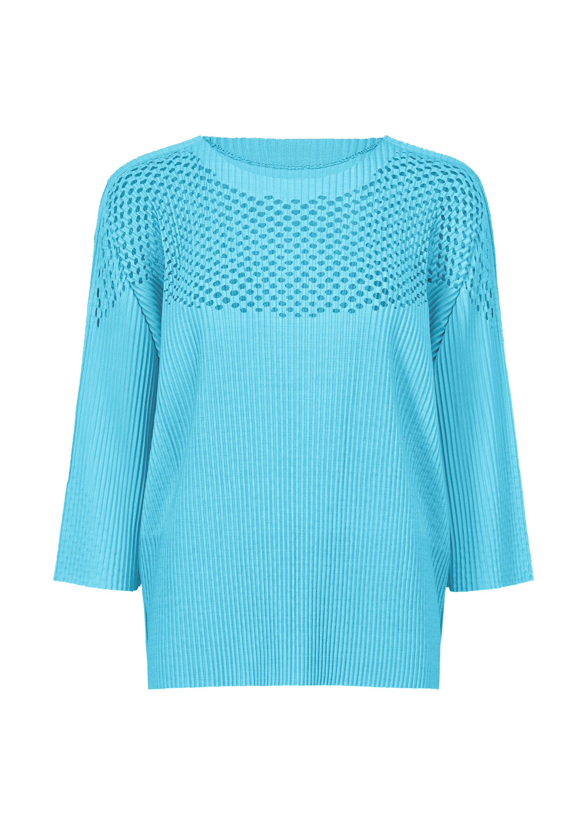 MIX FINE KNIT PLEATS、ウィメンズ_トップス_トップ、ブルー