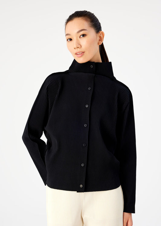 FINE KNIT PLEATS BLACK、ウィメンズ_トップス_カーディガン、着用画像1