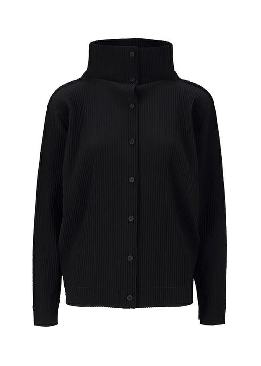 FINE KNIT PLEATS BLACK、ウィメンズ_トップス_カーディガン、ブラック
