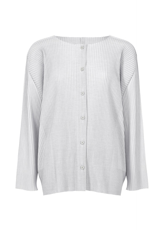 MIX FINE KNIT PLEATS、ウィメンズ_トップス_カーディガン、グレー