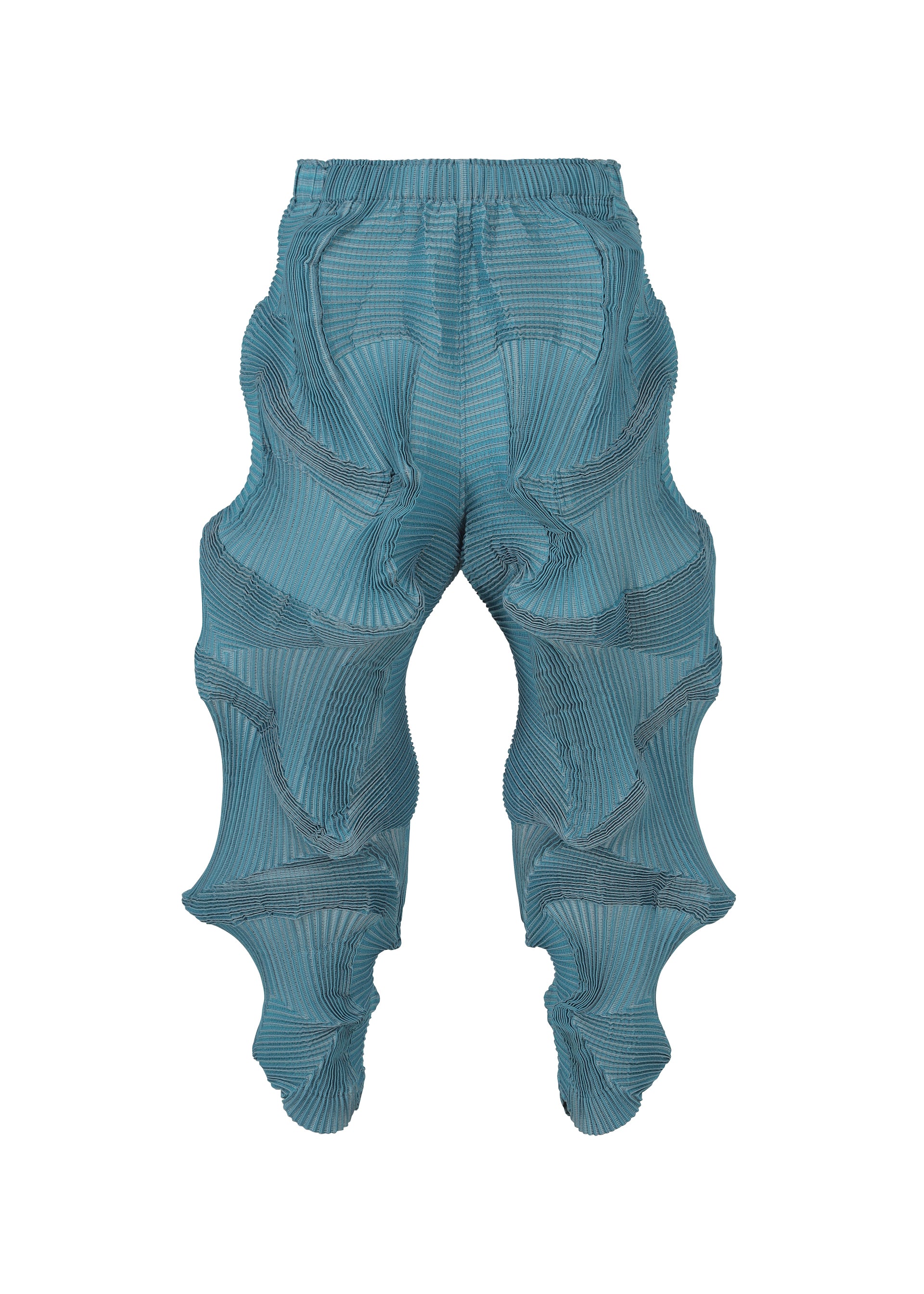 Issey Miyake 黒と青のストライプ ワイドパンツ Issey Miyake 黒と青のストライプ ワイドパンツ Issey Miyake 黒