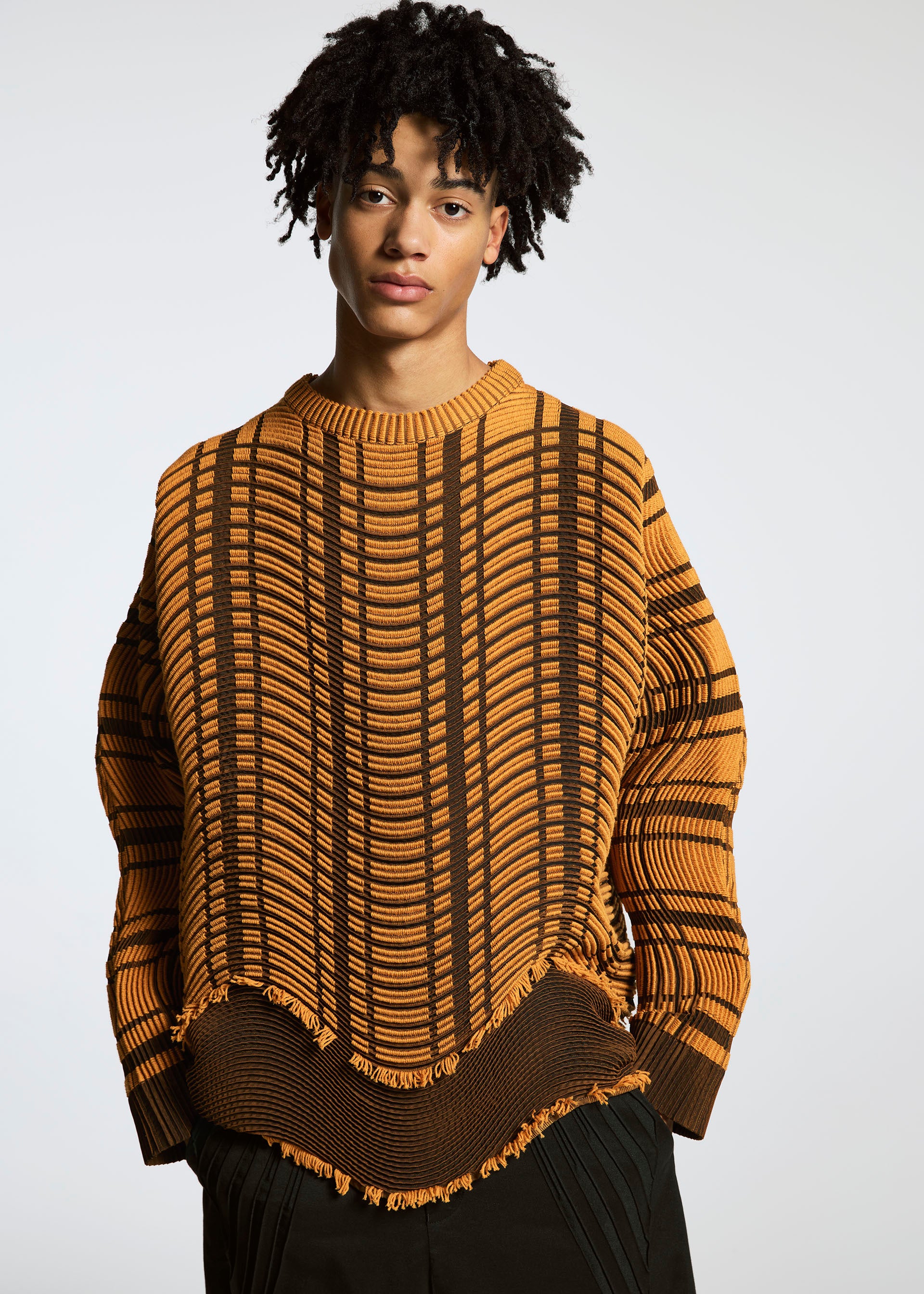 ISSEY MIYAKE 半袖ニット イエロー/グレー/ブラック/オレンジ ISSEY MIYAKE 半袖ニット イエロー/グレー/ブラック/オレンジ