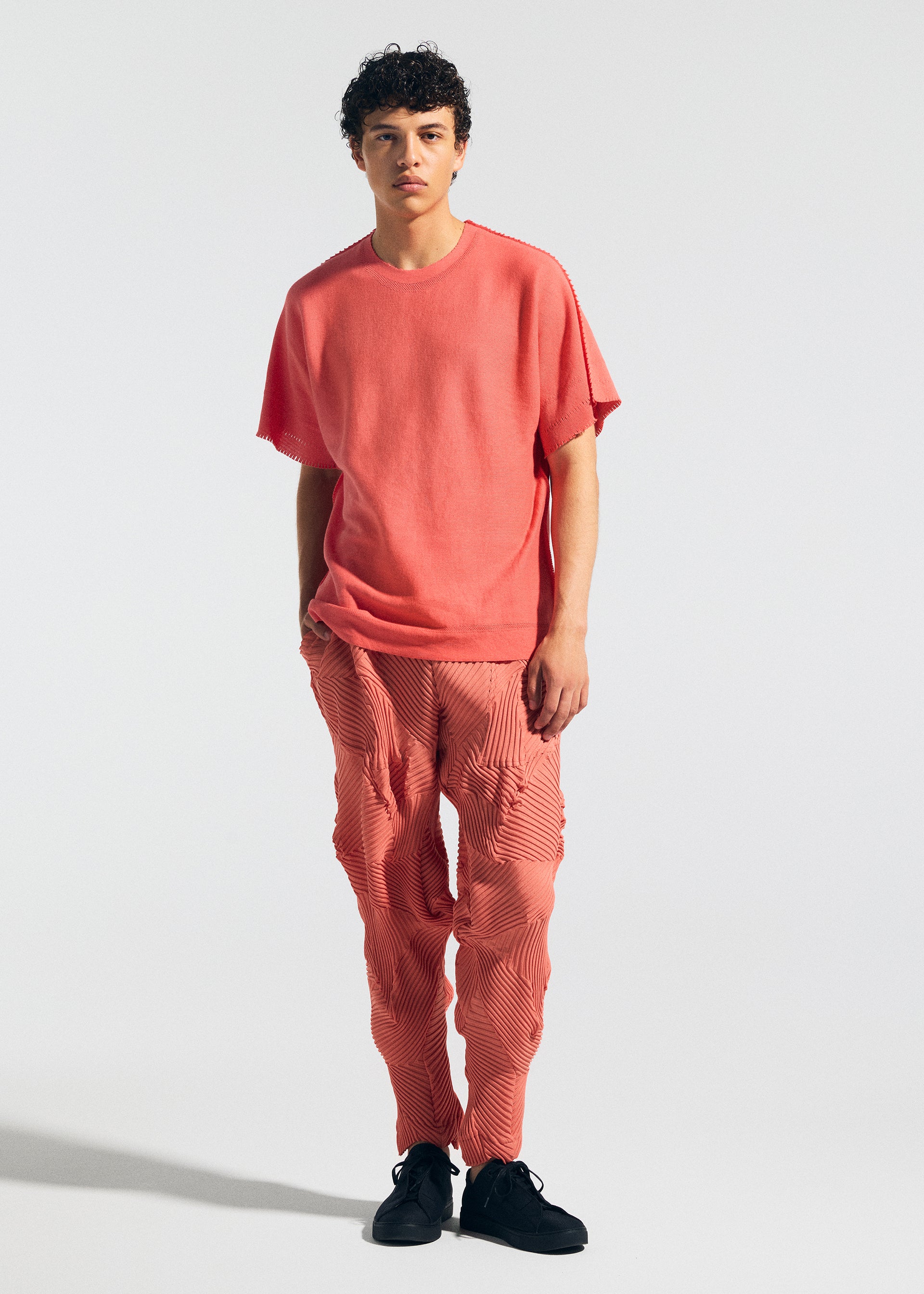 ISSEY MIYAKE a-poc オレンジ 半袖Tシャツ ISSEY MIYAKE（イッセイミヤケ） #spc ISSEYMIYAKE Tシャツ 半袖 無地