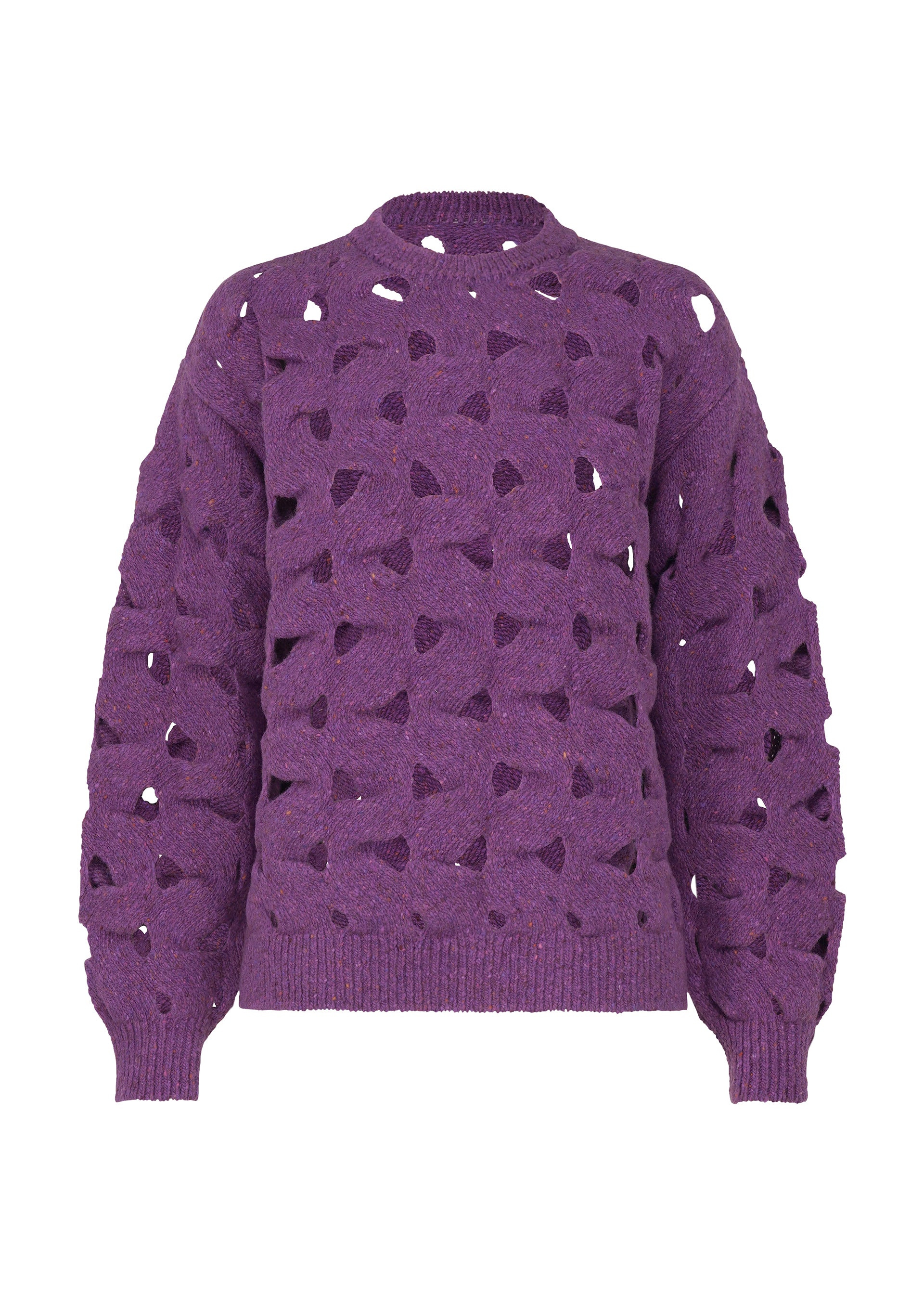 WOOL NEST KNIT、ウィメンズ_トップス_トップ、パープル