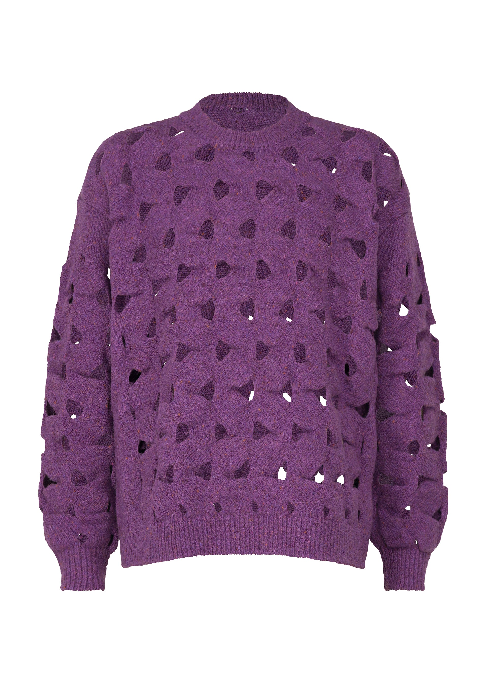 WOOL NEST KNIT、ウィメンズ_トップス_トップ、パープル