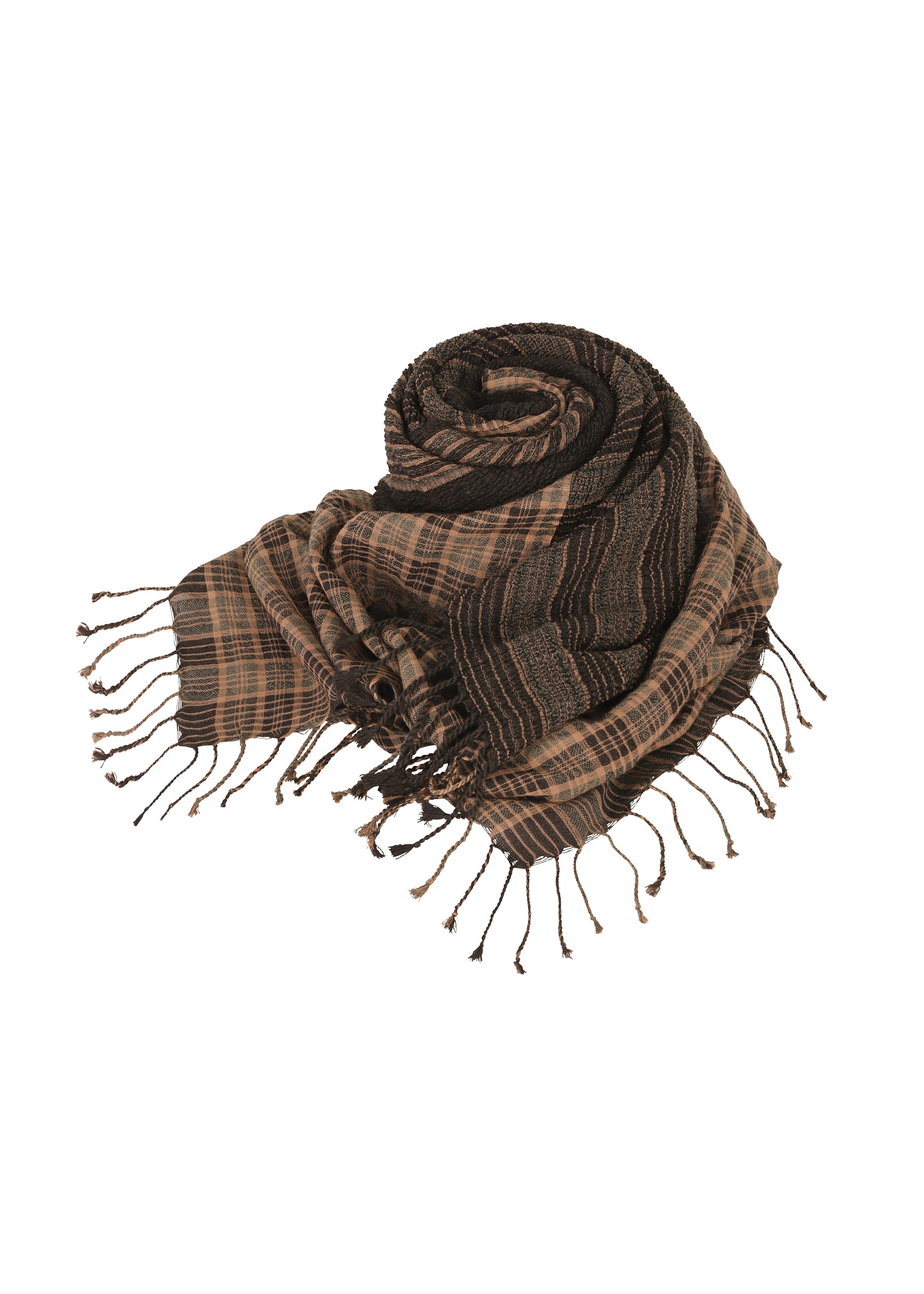 CREPE TARTAN STOLE、アクセサリー&その他_ストール、ブラウン