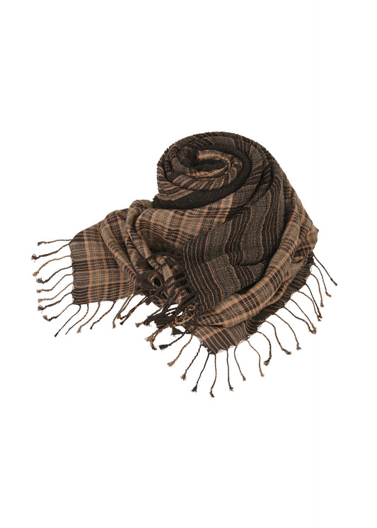 CREPE TARTAN STOLE、アクセサリー&その他_ストール、ブラウン