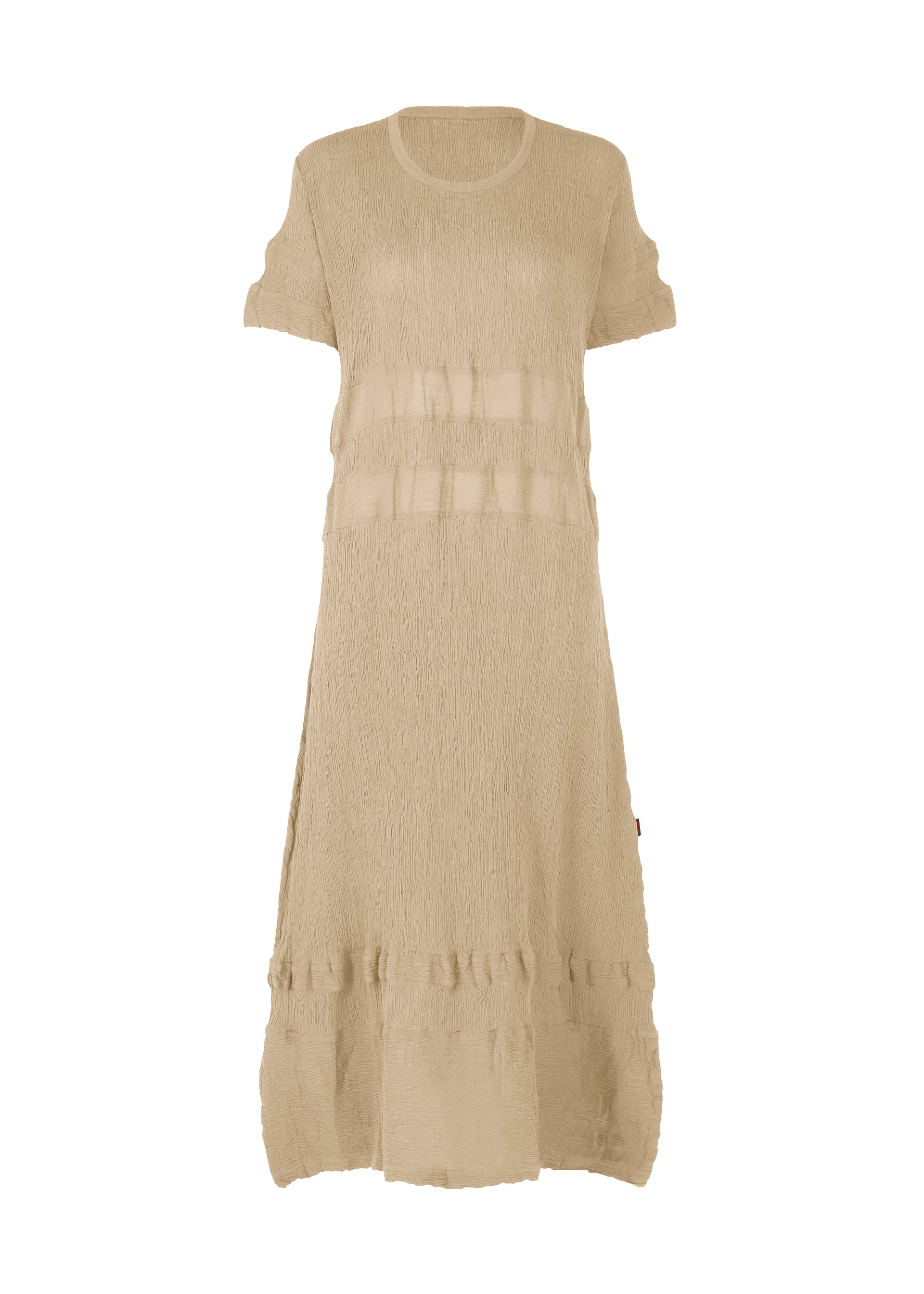 KYO CHIJIMI HORIZONTAL STRIPE、ウィメンズ_ワンピース、ベージュ