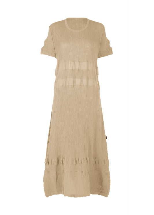 KYO CHIJIMI HORIZONTAL STRIPE、ウィメンズ_ワンピース、ベージュ