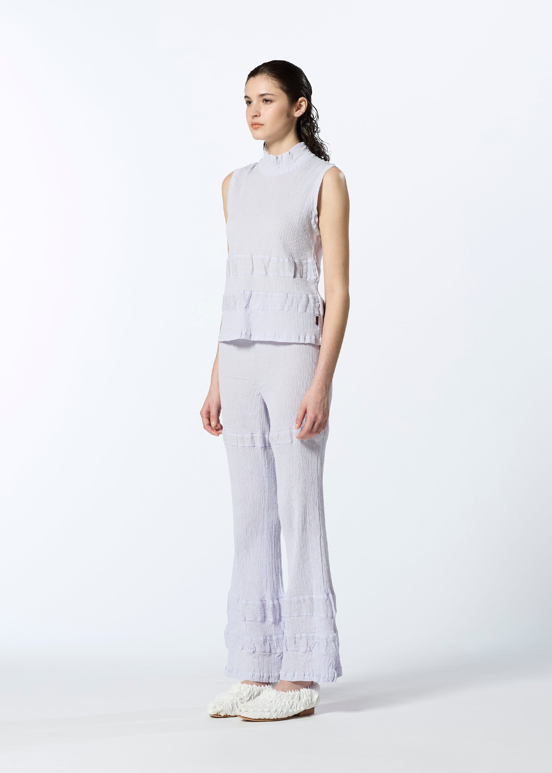 KYO CHIJIMI HORIZONTAL STRIPE、ウィメンズ_トップス_トップ、着用画像2