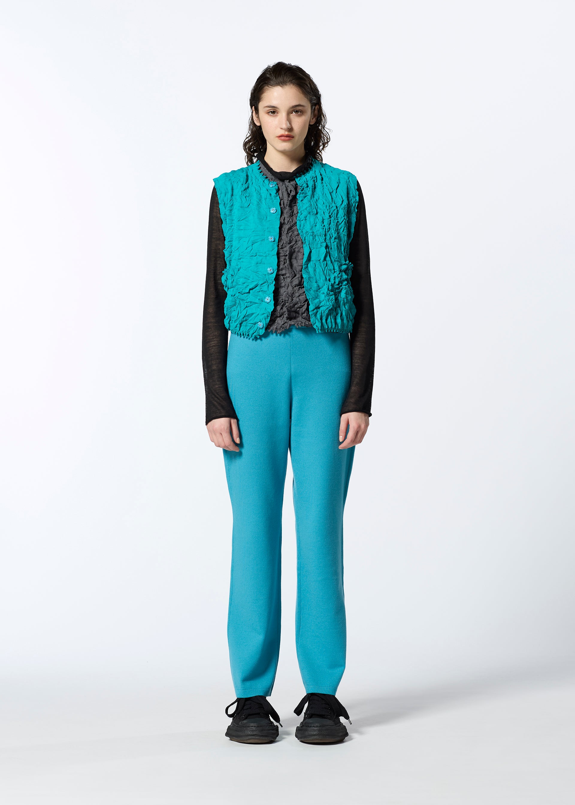 イッセイミヤケFETE ストレッチ ３D パンツ ストライプ　デニム ISSEY MIYAKE FETE | PLAYFUL