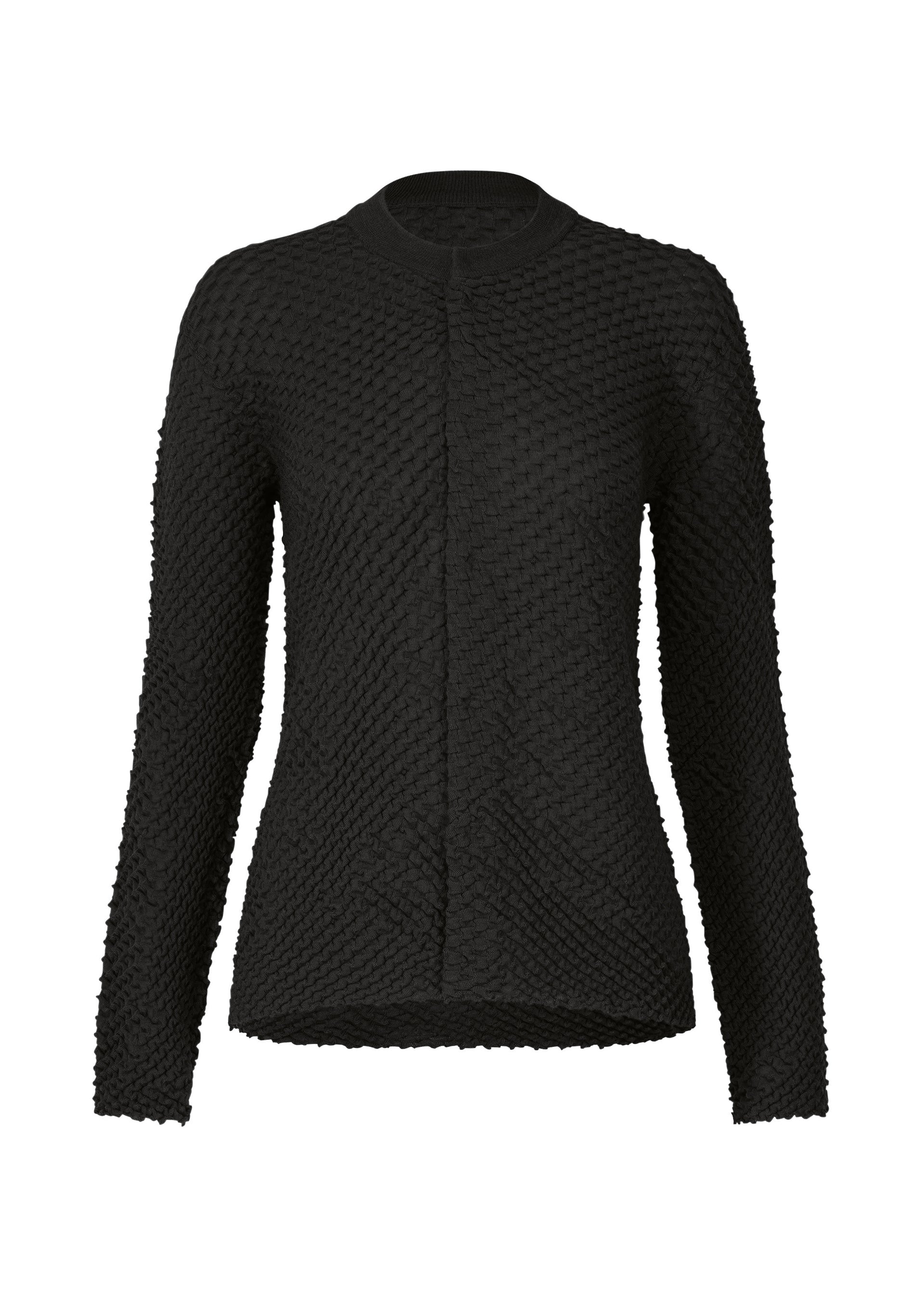 HIGH TWIST WOOL COTTON、ウィメンズ_トップス_カーディガン、ブラック