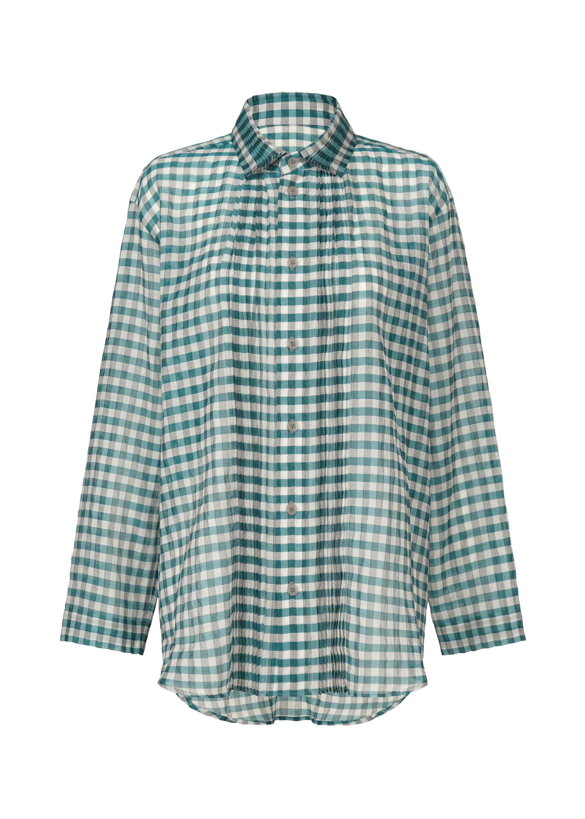 ISSEY MIYAKE ミントグリーン チェック Tシャツ イッセイミヤケ ミーISSEY MIYAKE me チェックプリントストレッチ
