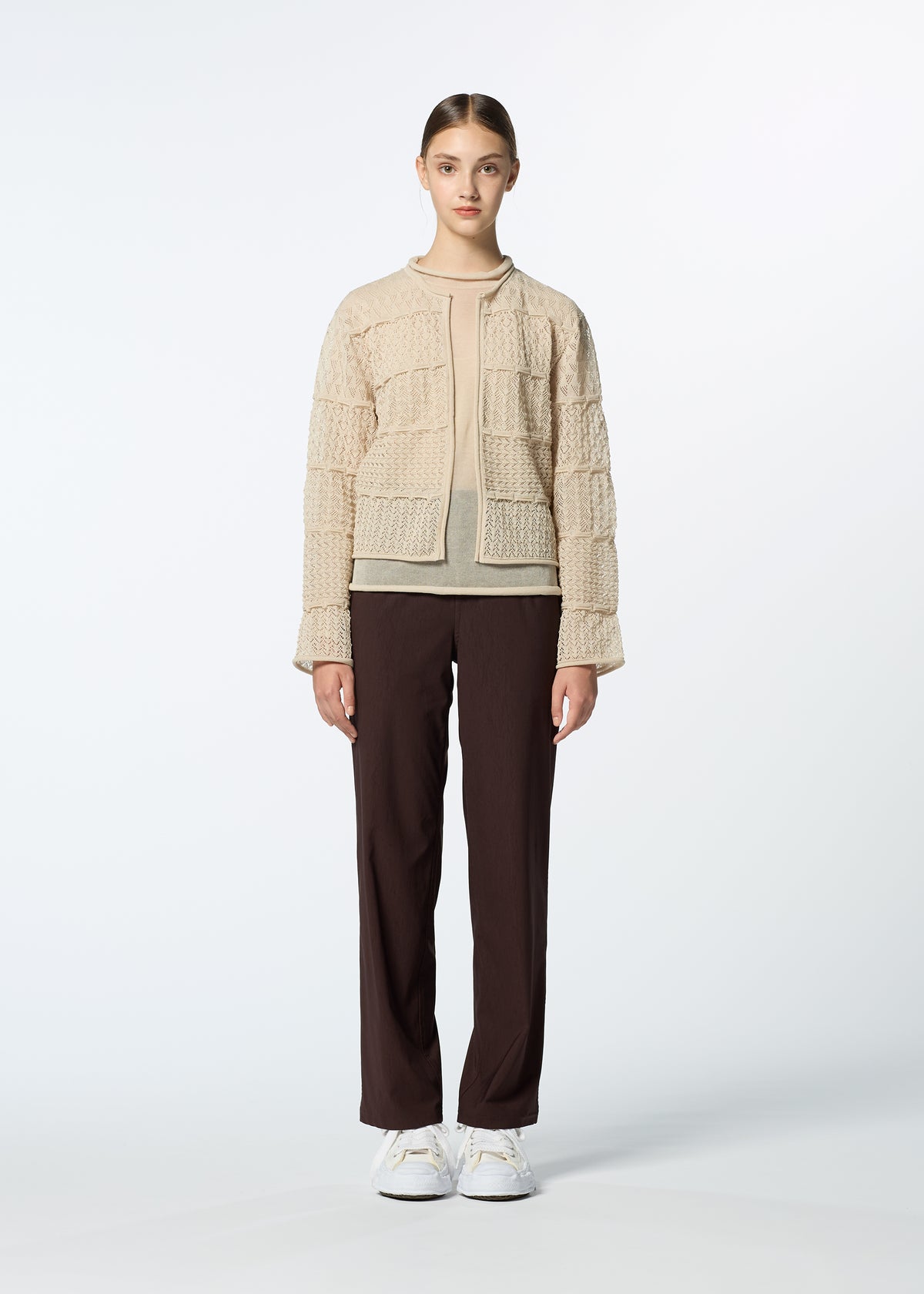 CURLING SHEER KNIT、ウィメンズ_トップス_カーディガン、着用画像1