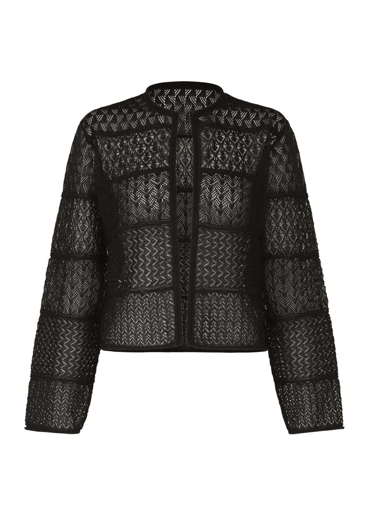 CURLING SHEER KNIT、ウィメンズ_トップス_カーディガン、ブラック