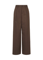COTTON STRETCH BOTTOM、ウィメンズ_パンツ、ブラウン