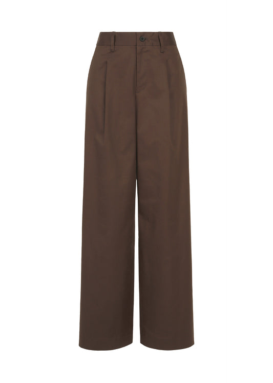 COTTON STRETCH BOTTOM、ウィメンズ_パンツ、ブラウン