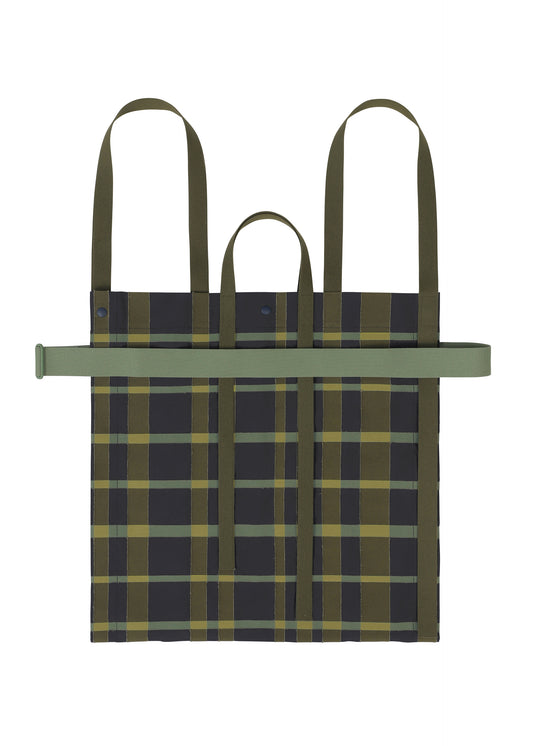 WINDSWEPT PLAID BAG、バッグ&財布_トートバッグ、ネイビー