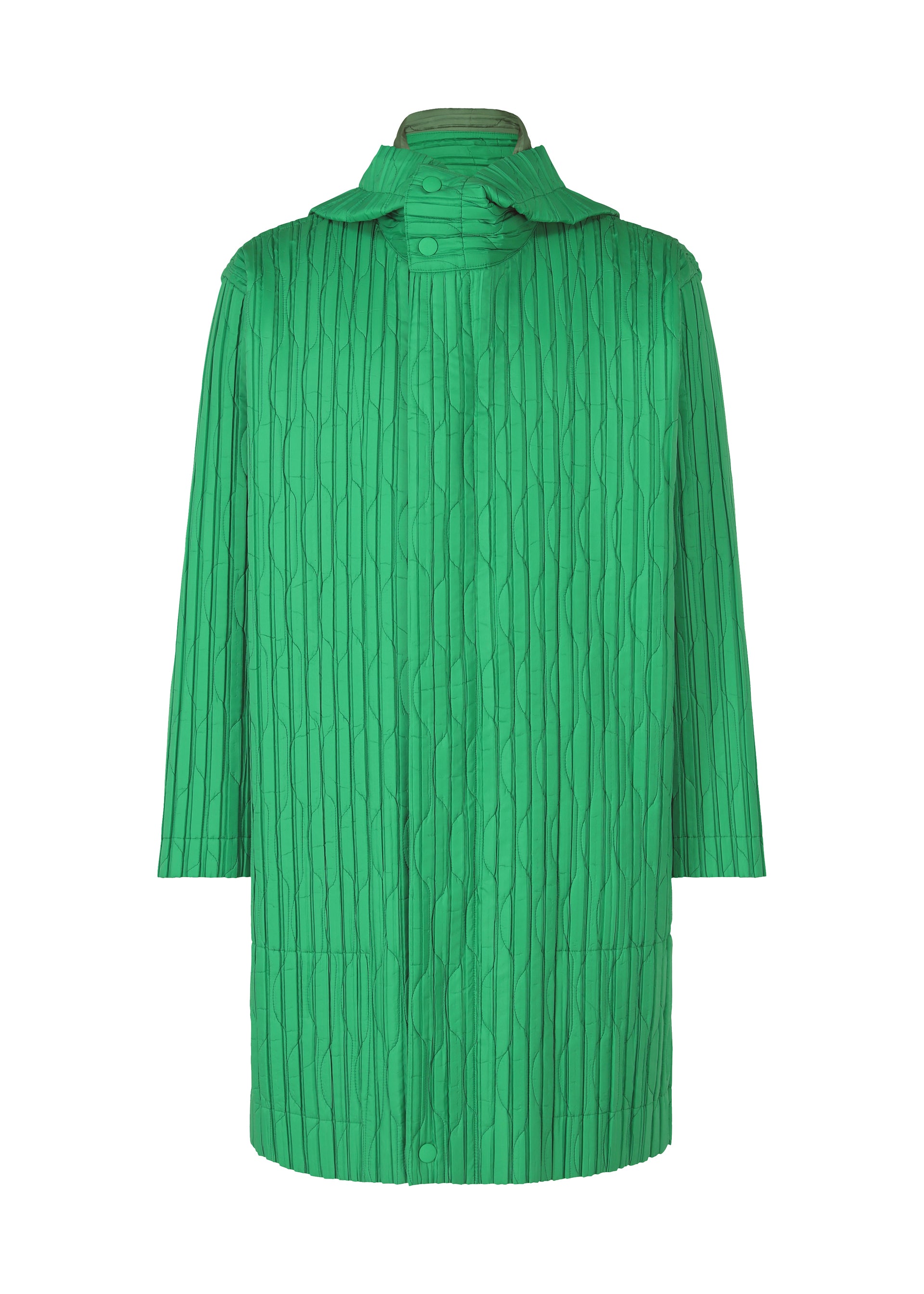HOMMEPLISSE ISSEY MIYAKE WOOL LIKEコート緑系3 PADDED PLEATS – isseymiyake.com