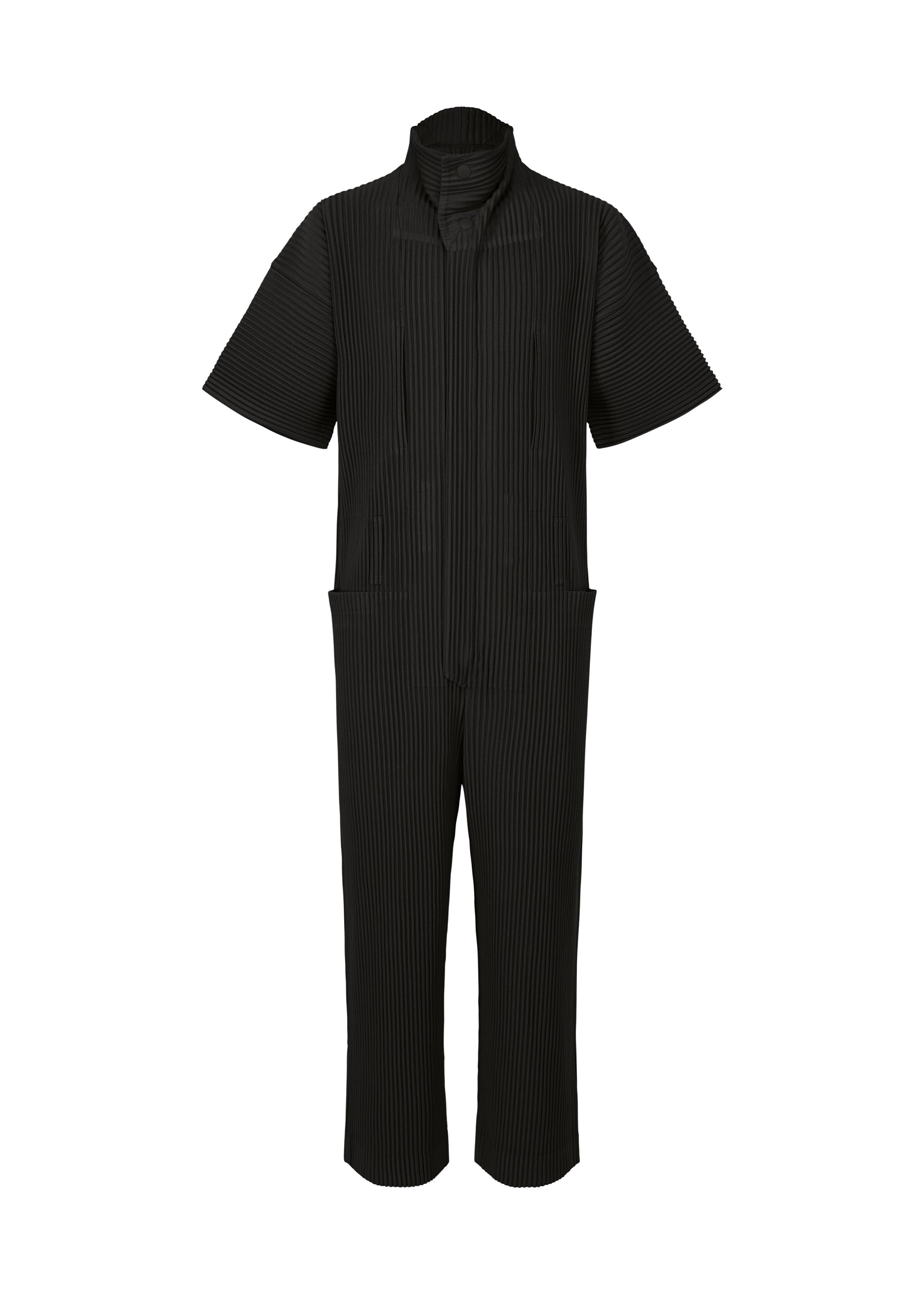 PLEATS BOTTOMS 1、メンズ_ジャンプスーツ、ブラック