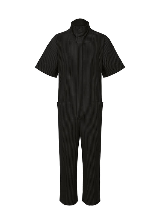 PLEATS BOTTOMS 1、メンズ_ジャンプスーツ、ブラック