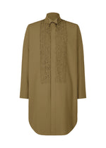 EMBROIDERY PRESS SHIRT、メンズ_トップス_シャツ、カーキ