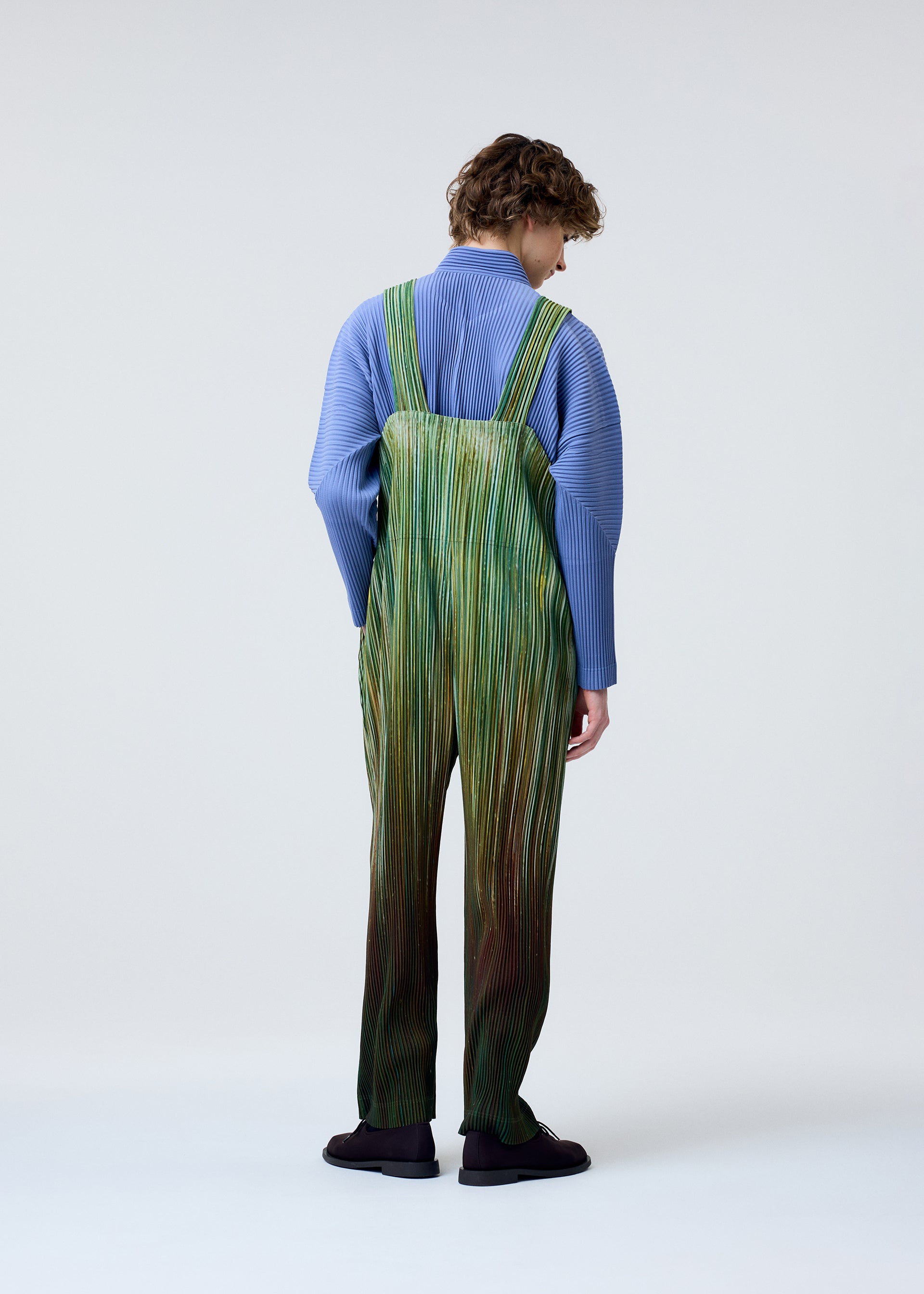 80's I.S. ISSEY MIYAKE ストライプ オーバーオール イッセイミヤケ デニム サロペットスカート ストライプ オーバーオール