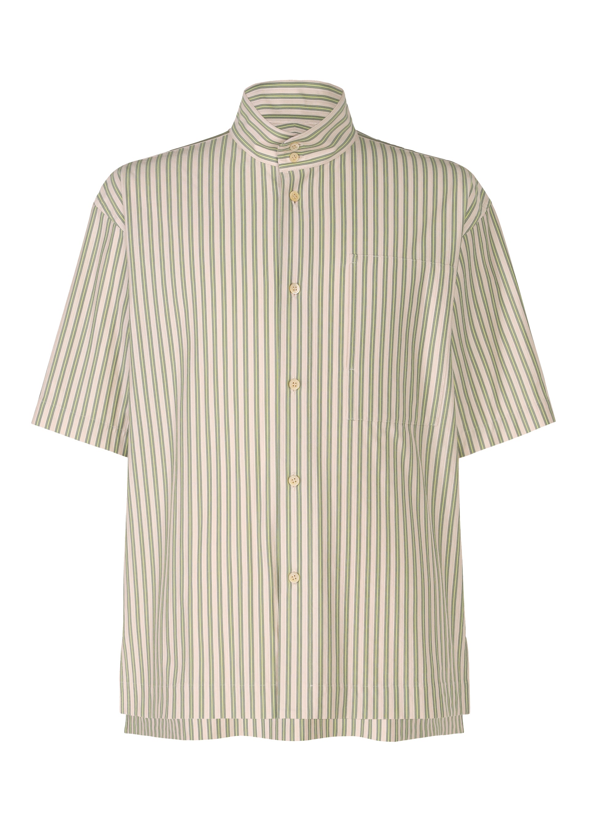 ISSEY MIYAKE スタンドカラーカイトラインシャツ 80s ISSEY MIYAKE(イッセイミヤケ) 80's筆タグスタンドカラーストライプ