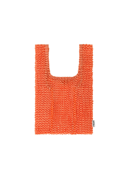 MESH PLEATS BAG、バッグ&財布_ハンドバッグ、オレンジ